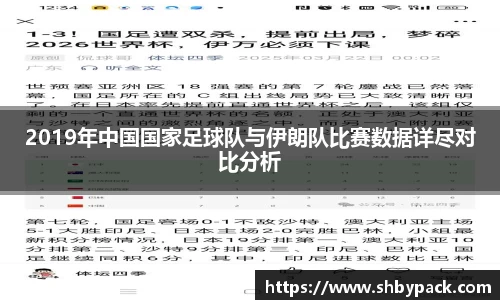 2019年中国国家足球队与伊朗队比赛数据详尽对比分析